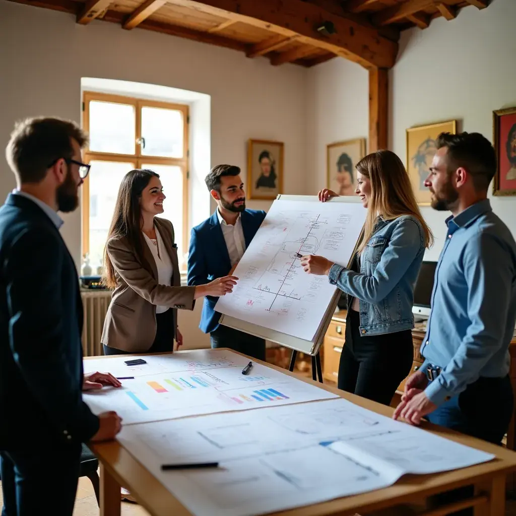 Fotografie de grup a echipei de experți în restructurare